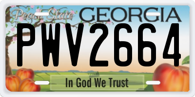 GA license plate PWV2664