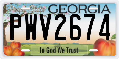 GA license plate PWV2674