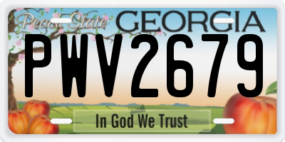 GA license plate PWV2679