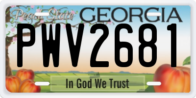 GA license plate PWV2681
