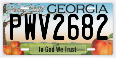 GA license plate PWV2682
