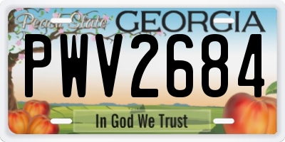 GA license plate PWV2684