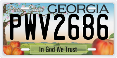 GA license plate PWV2686