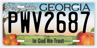 GA license plate PWV2687