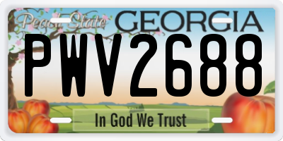 GA license plate PWV2688