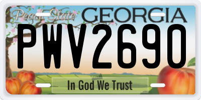 GA license plate PWV2690