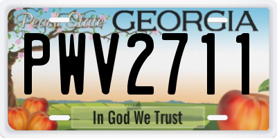 GA license plate PWV2711