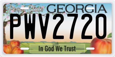 GA license plate PWV2720