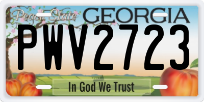 GA license plate PWV2723