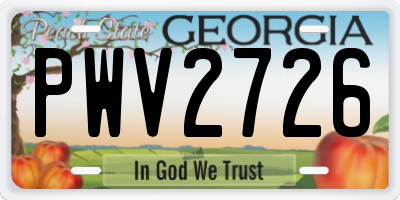 GA license plate PWV2726