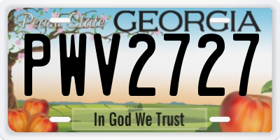 GA license plate PWV2727