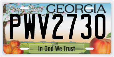 GA license plate PWV2730
