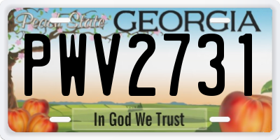 GA license plate PWV2731