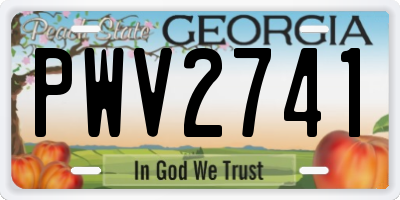 GA license plate PWV2741