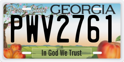 GA license plate PWV2761