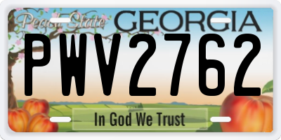 GA license plate PWV2762