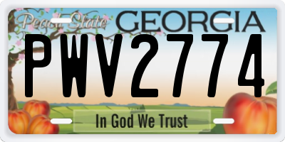 GA license plate PWV2774