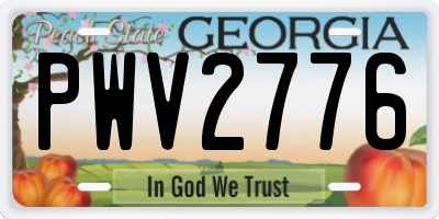 GA license plate PWV2776