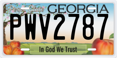 GA license plate PWV2787