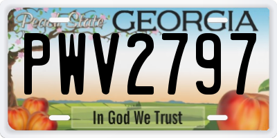 GA license plate PWV2797
