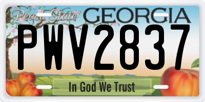 GA license plate PWV2837