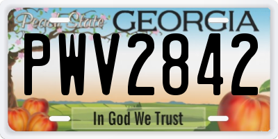 GA license plate PWV2842