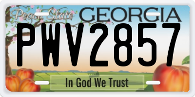 GA license plate PWV2857