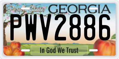 GA license plate PWV2886