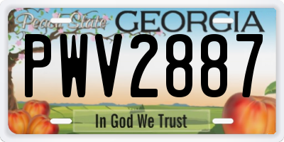 GA license plate PWV2887