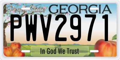 GA license plate PWV2971