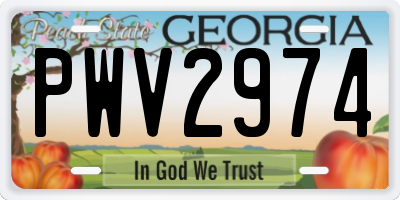 GA license plate PWV2974