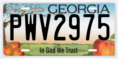 GA license plate PWV2975