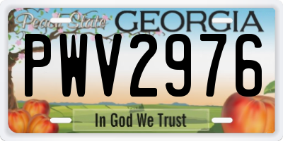 GA license plate PWV2976