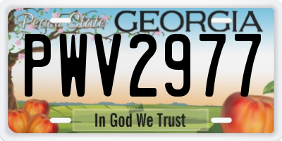 GA license plate PWV2977