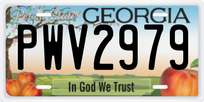 GA license plate PWV2979