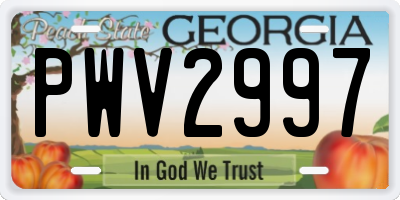 GA license plate PWV2997