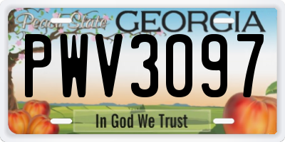 GA license plate PWV3097