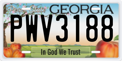 GA license plate PWV3188
