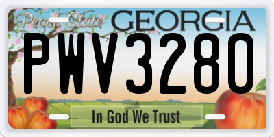 GA license plate PWV3280