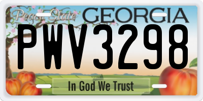 GA license plate PWV3298