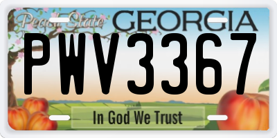 GA license plate PWV3367
