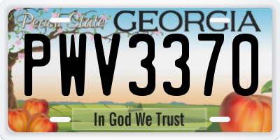 GA license plate PWV3370