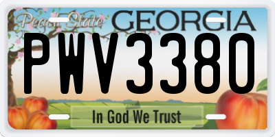 GA license plate PWV3380