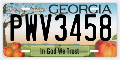 GA license plate PWV3458