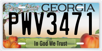 GA license plate PWV3471