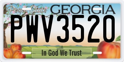 GA license plate PWV3520