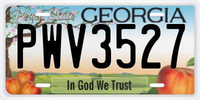 GA license plate PWV3527