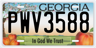 GA license plate PWV3588