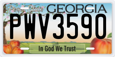 GA license plate PWV3590