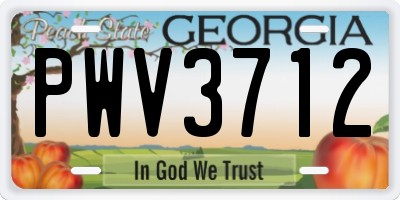 GA license plate PWV3712